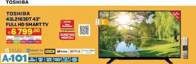 TOSHİBA 43LL2C63DT 43 FULL HD SMART LED TV/AKILLI TELEVİZYON